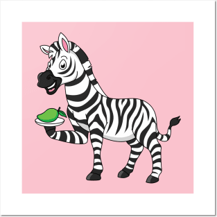 Funny zebra cartoon illustration Posters and Art